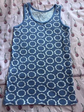 Old Navy Blue and White Ring-Print Ribbed Tank